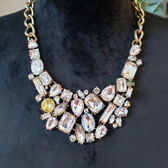 Sugarfix Women Multi Shaped Crystal Statement Collar Necklace with Lobster Clasp - Picture 1 of 7